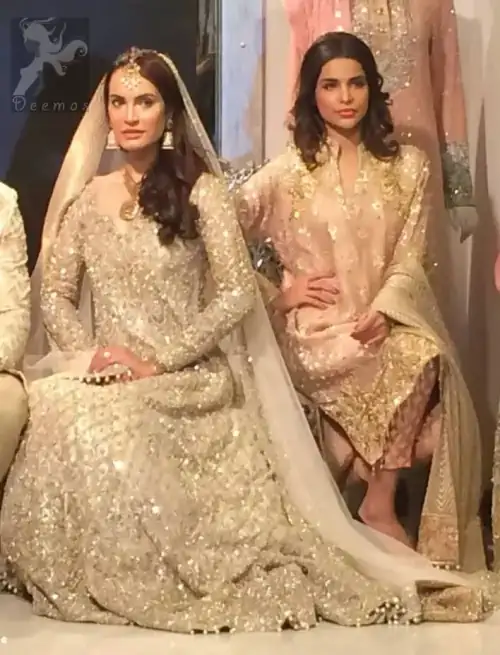 Bridal Dress 2017 - Beige Anarkali Pishwas - Lehenga