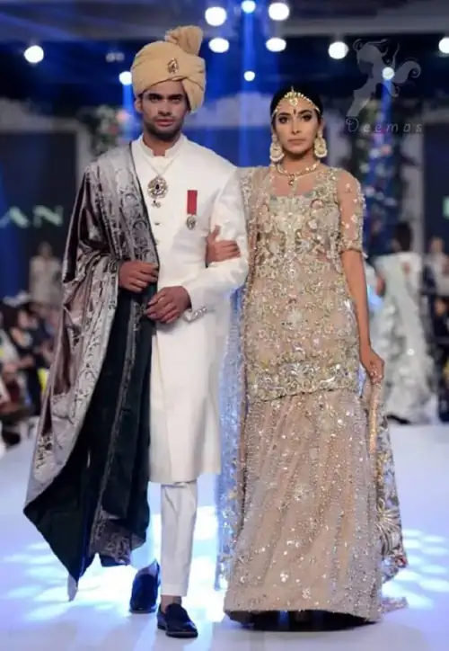 Latest Light Fawn Embroidered Shirt and Designer Wear Lehenga