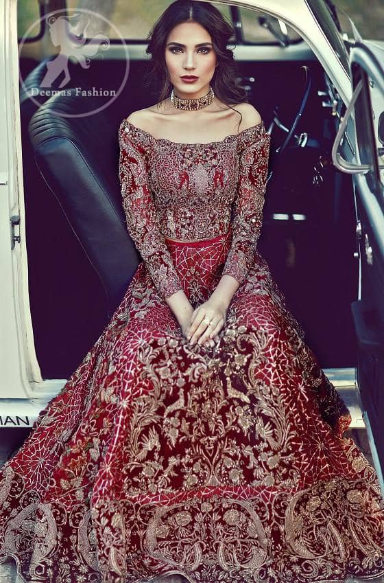Bright Red Bridal Lehenga - Choli