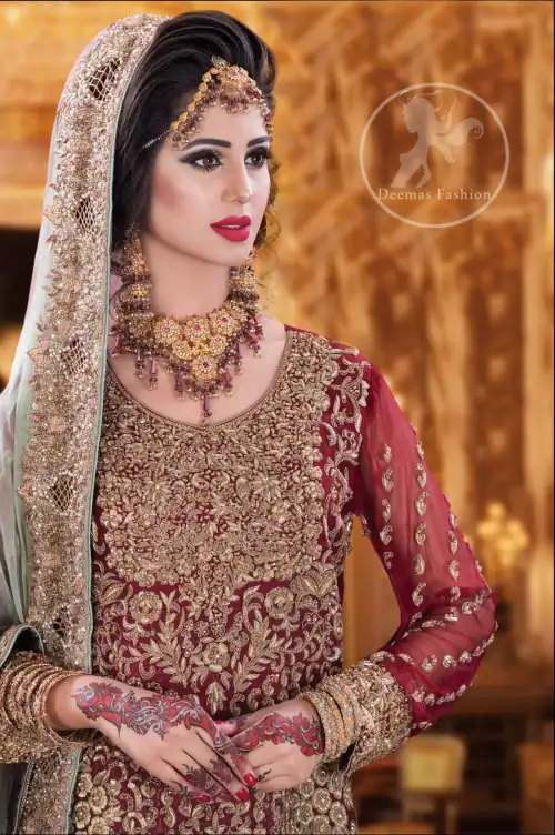 Copper Rust Gharara Shirt Woody Brown Dupatta