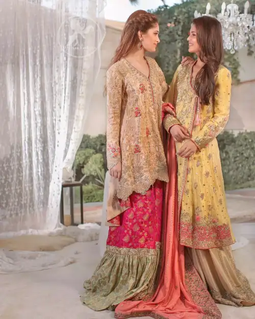 This super stunning back trail shirt is made of rich floral embroidery which is further enhanced with zerdosi work. It