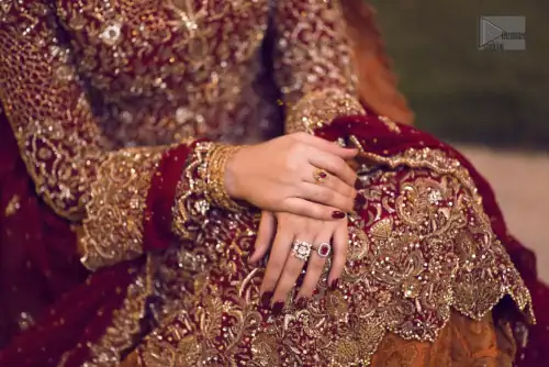 Pakistani Reception Wear - Maroon Shirt – Rust and Maroon Lehenga. You are all set to make a lasting impact