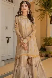 Beige Shirt Sharara – Dupatta
