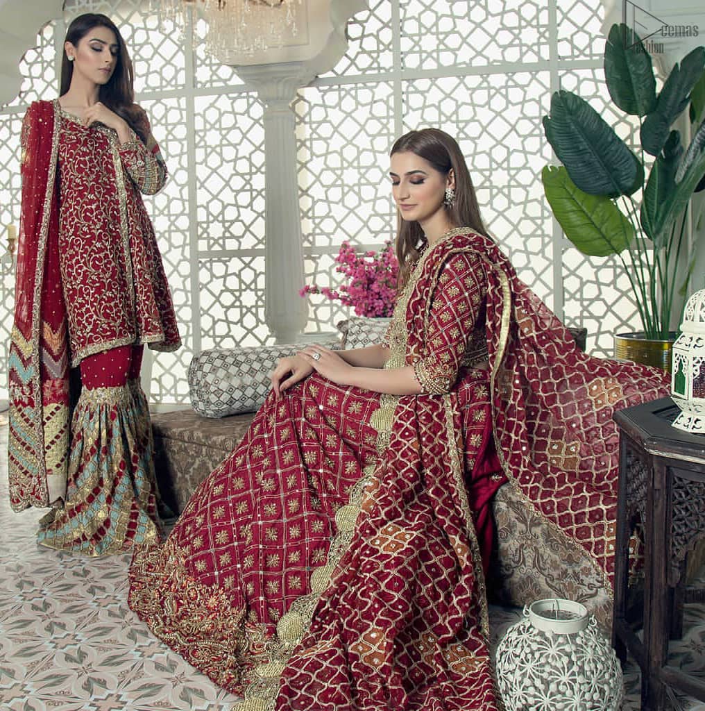 Maroon fully embroidered blouse cross-check lehenga n dupatta. This outfit is Crafted with love and classically designed to make your memorable day beautiful as it should be. This blouse comes with cross-check embroidery pattern lehenga. This lehenga dress is timeless and elegant with a touch of modern trend! 