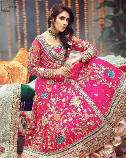 Pink Angrakha Frock – Ruffled Lehenga