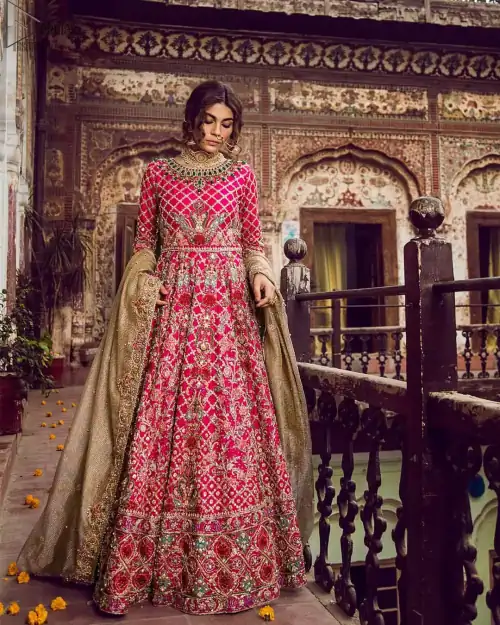 Pink Lehenga Blouse – Fawn Dupatta