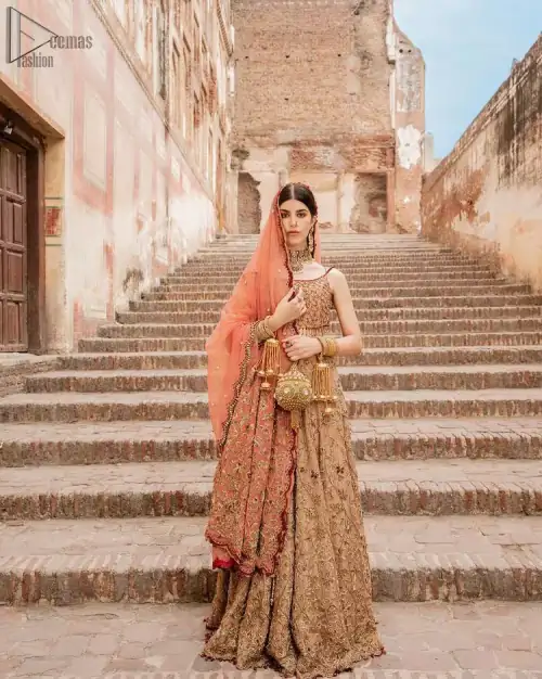 Crafted with love. This beautiful bride is a vision of impeccable grace and elegance in a divinely crafted bridal couture,