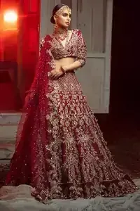 Deep Red Lehenga Blouse – Dupatta