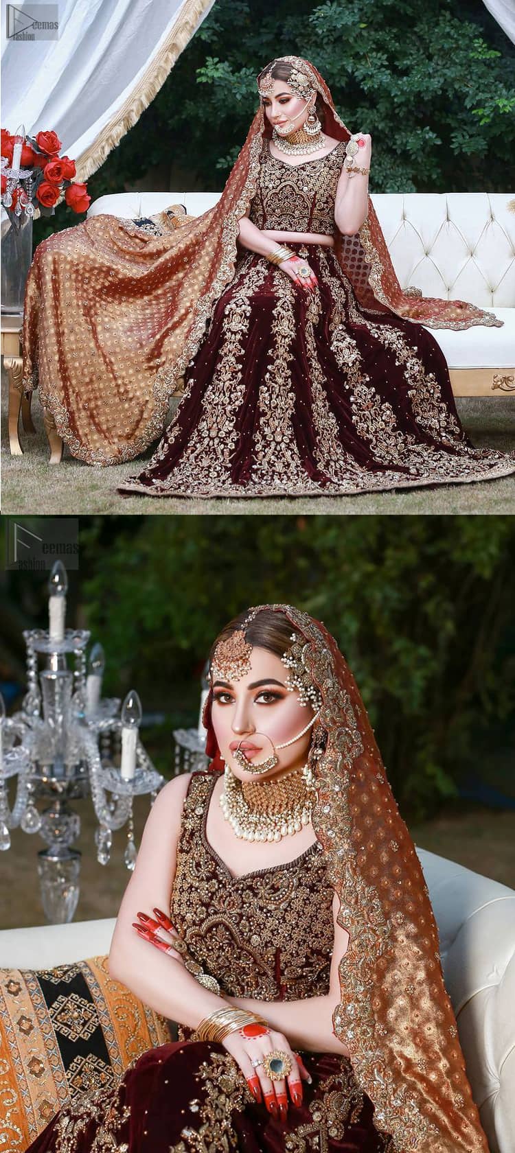 A copper-coloured Dupatta adds a cultural sense to the dress code, making you appear glamourous.