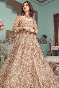 Peach Ruffled Maxi – Dupatta