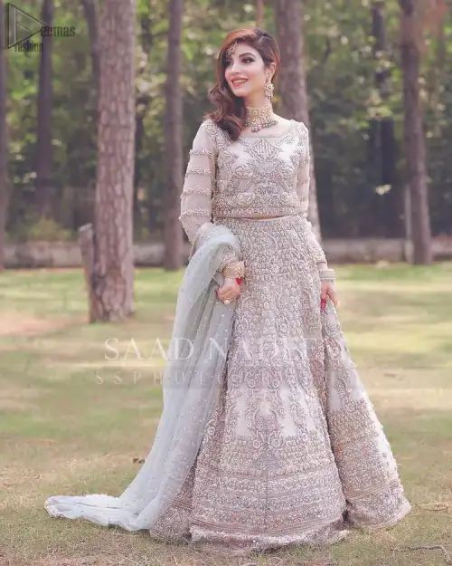 Tea Rose Lehenga Dupatta – Pastel Green Dupatta