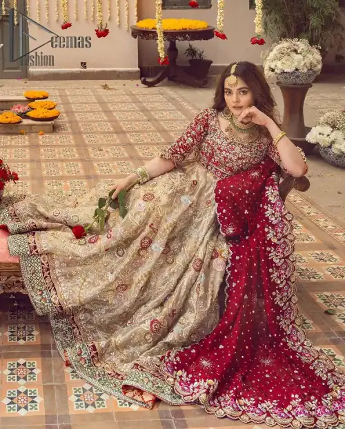 It's distinctive how the new-gen brides are welcoming red and beige shades for their bridal outfits as well. So Welcome