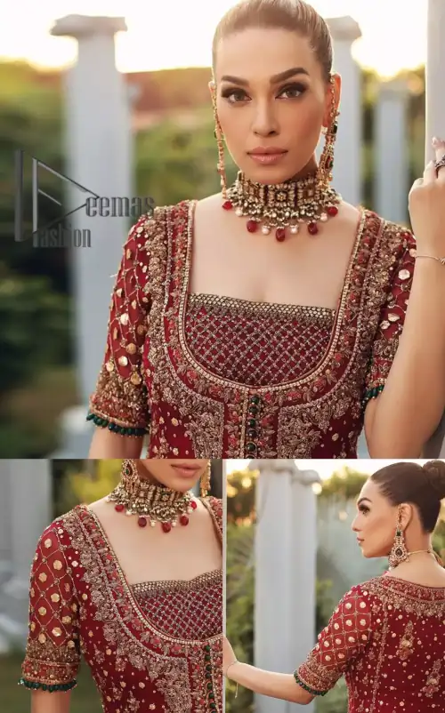 Just fulfil your love for maroon on your Big day with DeemasFashion. Giving you all the glam with this maroon