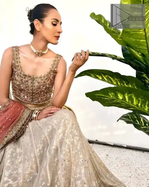 The perfect outfit for walima to enhance your glow. Starting this article with a dream rust blouse having a strap