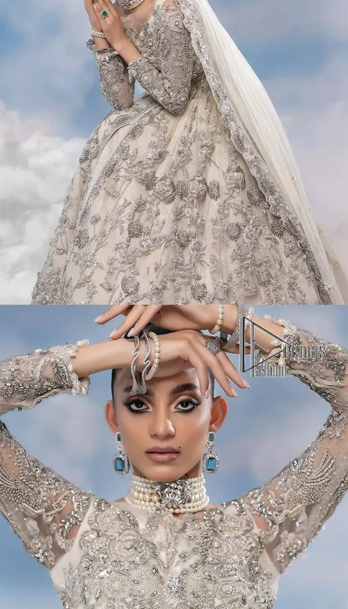 The mind wears the colours of the soul, as a beige of those of his master. Starting this nikah outfit