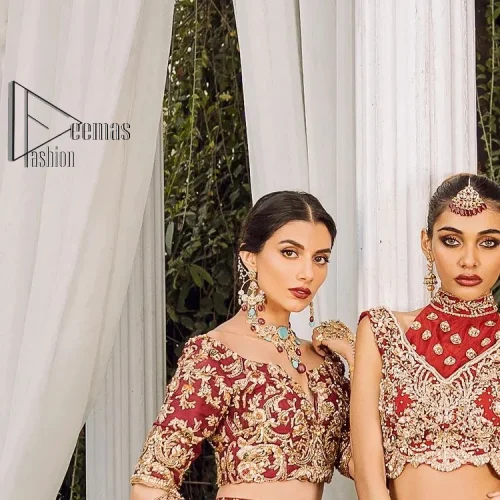 Feels just redish on your Big day to make your day lovely and romantic. DeemasFashion presents this Pakistani reception wear