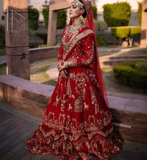 Take off that shyness and wear some deep red reception dress. DeemasFashion presents a very unique reception dress in deep