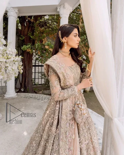 Begin your new life by wearing a dreamy nikah outfit of deemasFashion. Introduce this nikkah outfit with a light fawn