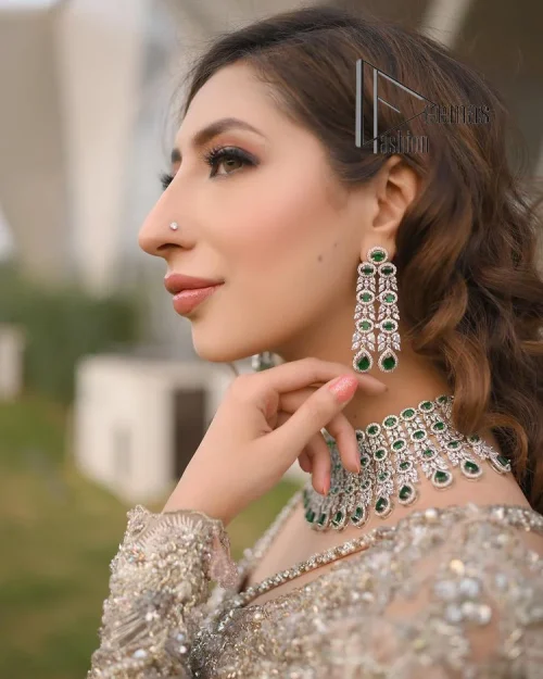 Start your new life by wearing DeemasFashion. Make your moment more memorable with light fawn heavy maxi nikah wear which