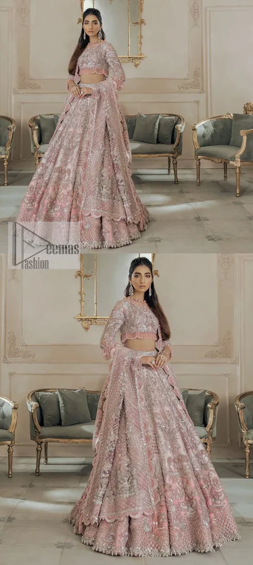 A tea rose in full bloom is truly but a pretty sight, something worth wearing on your Walima. DeemasFashion presents