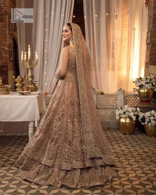 Regal and Charismatic - This is all the outfit is about! A desirable beige lehenga and choli are entirely heavily