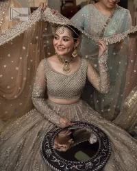 Beige Heavy Blouse – Flare Lehenga n Dupatta - Image 1