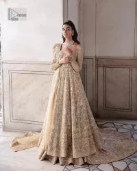 Off White Maxi – Back Train Lehenga n Dupatta - Image 1