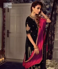 Black Velvet Long Shirt n Trousers – Double Tone Dupatta - Image 5
