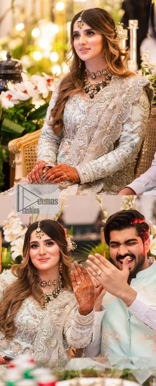 Brighten up your big day with this beautiful ensemble - Perfectly suited to the trend! DeemasFashion presents this nikah wear