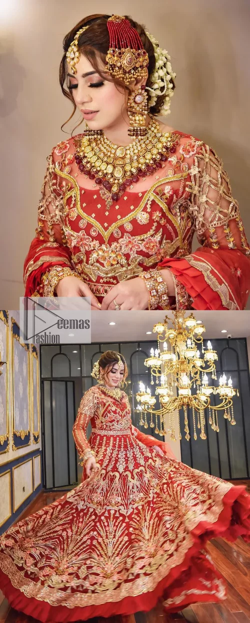 The deep orange colour is the perfect feminine and delicate shade with its meticulously crafted untruth. The stunning maxi is