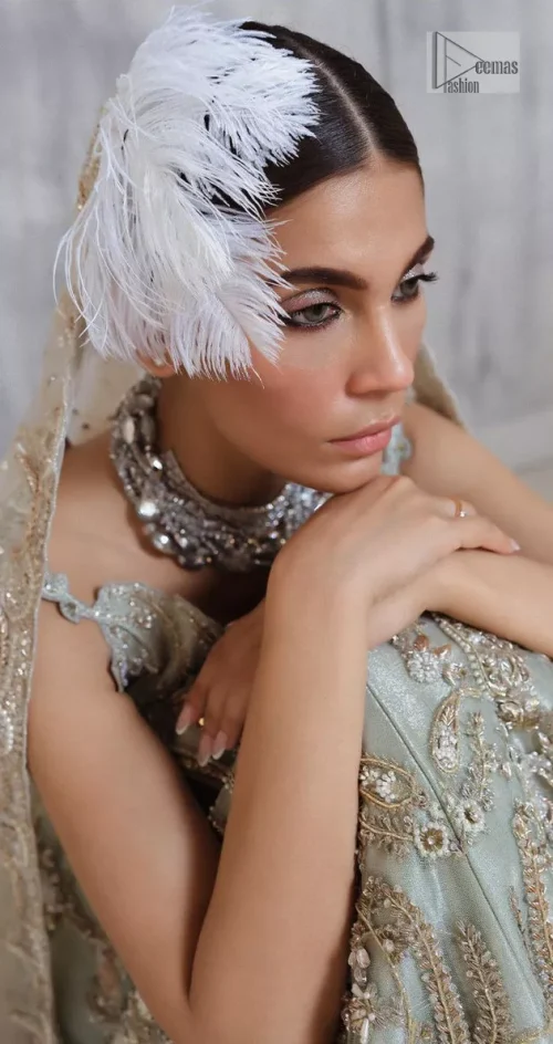 Get this ever-trending floral walima outfit. Keep it romantic and fantastic with the DeemasFashion latest articles! The soft green blouse