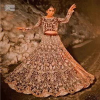 Dark Maroon Blouse – Scalloped Lehenga n Dupatta - Image 3