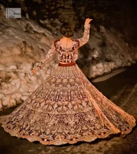 Dark Maroon Blouse – Scalloped Lehenga n Dupatta - Image 5
