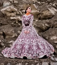 Dark Maroon Blouse – Scalloped Lehenga n Dupatta - Image 9