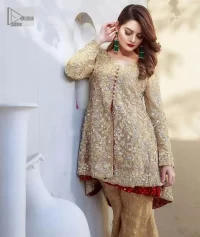 Light Golden Front Open Short Shirt – Trousers - Image 1