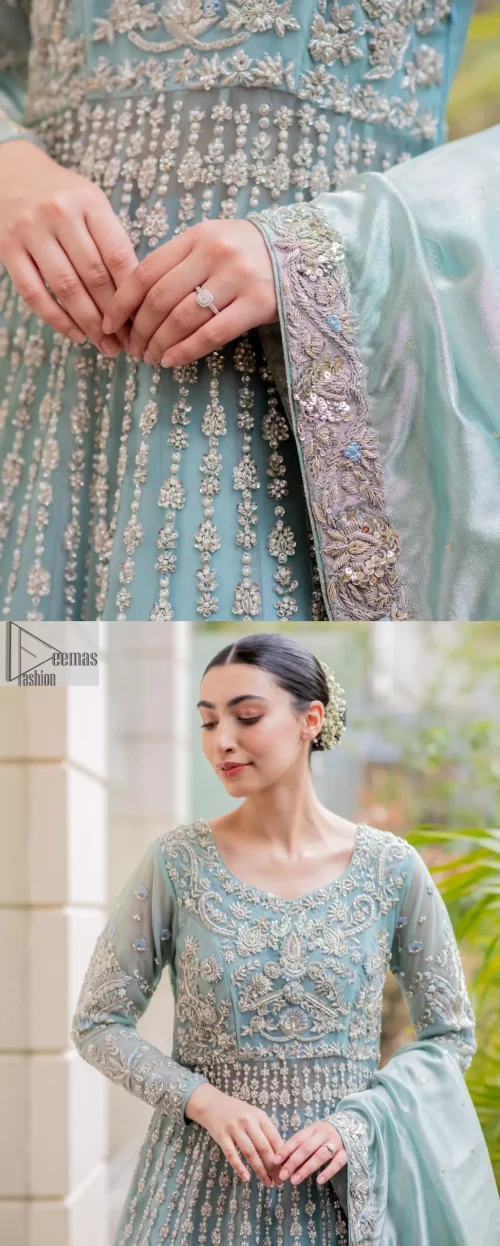 The flowing maxi and lehenga both provide comfort and style, ensuring you radiate confidence on your special day. The fused