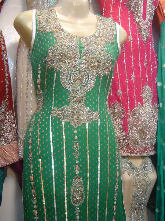 Latest Pakistani Bridal Collection- Shining Green Dress