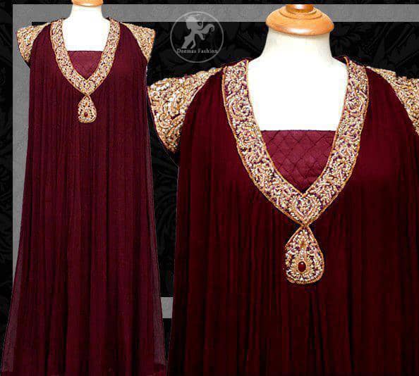 dark maroon gown