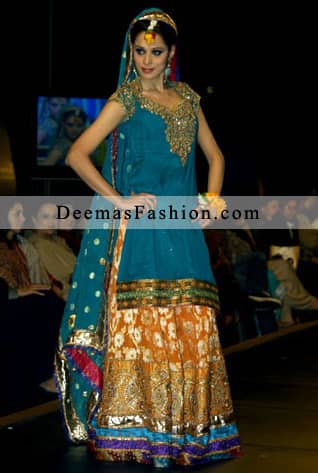Ferozi Rust Colourful Bridal Mehndi Wear Lehnga Ferozi Rust Colourful Bridal Mehndi Wear Lehnga