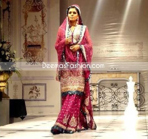 Pakistani Designer Clothes Shocking Pink Sharara