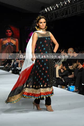 Pakistani- Designer- Wear-stylish-black-anarkali-Dress