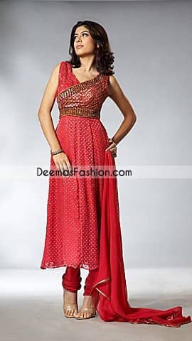 red churidar designs