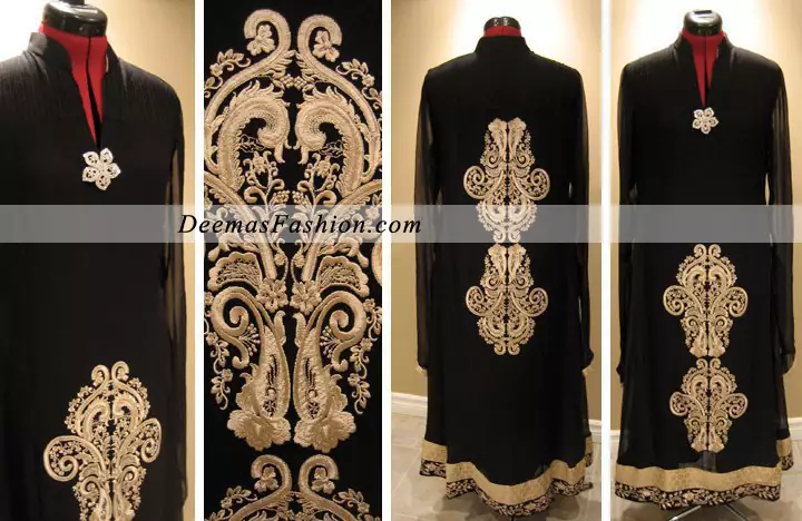 Stylish Black Embroidered Dress