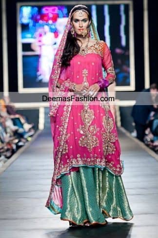 Latest Pakistani Fashion 2011 Shocking Pink Sea Green Sharara