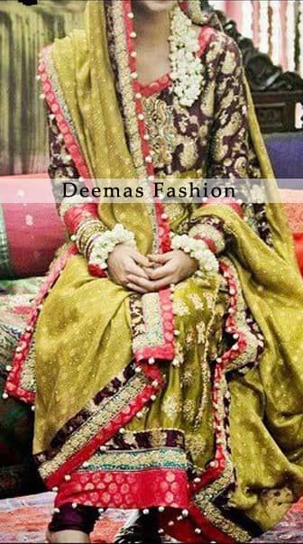 Mehendi green purple bridal frock Mehendi green purple bridal frock